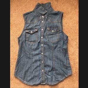Sleeveless Premium Denim Top